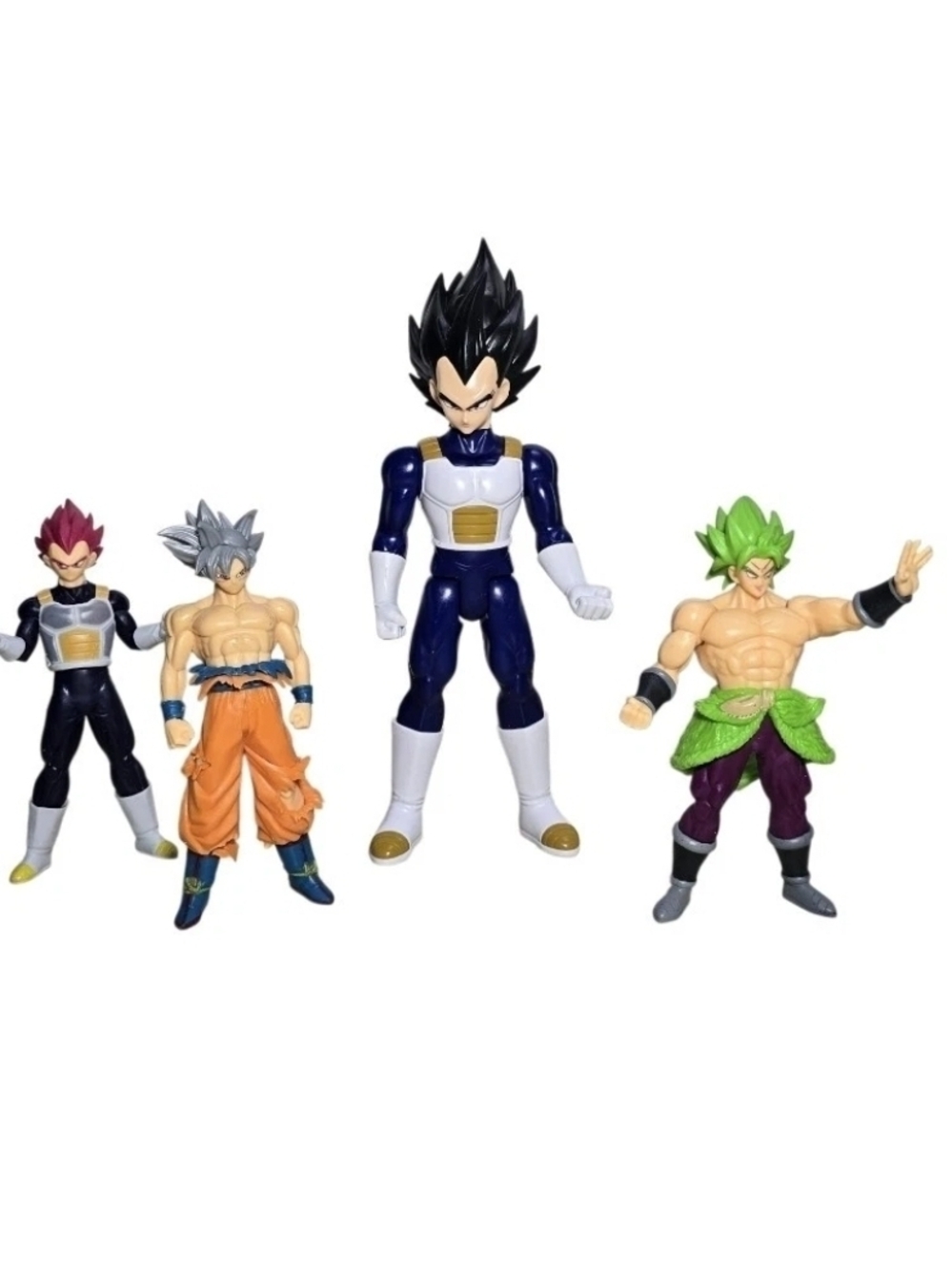 Dragon Ball Z Figures Lot Of 4 Super Saiyan Goku, Vegeta & Broly God Vegeta